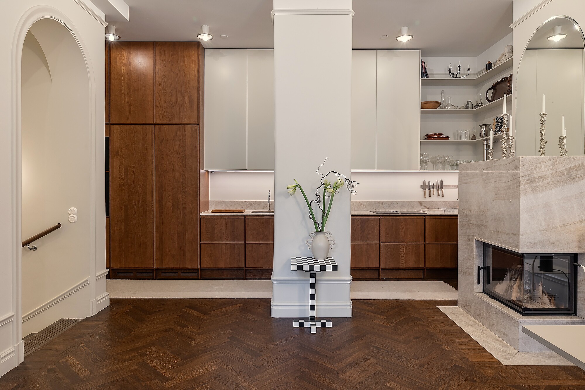 cuisine bois contemporaine avec cheminée maison de ville décoration scandinave cuisine bois contemporaine avec cheminée maison de ville décoration scandinave
