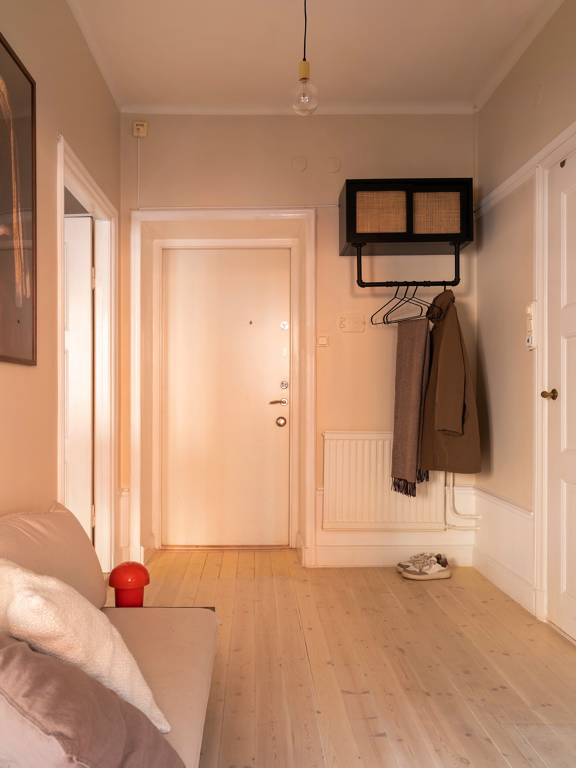 entrée décoration scandinave beige deux-pièces 51m2