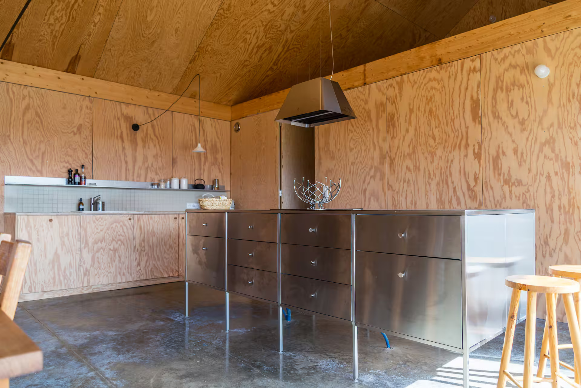 inox kitchen architect wooden house in the Perche France