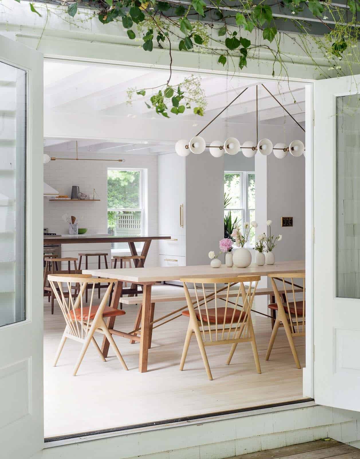 terrasse décoration contemporaine naturelle et neutre maison de plage Hamptons