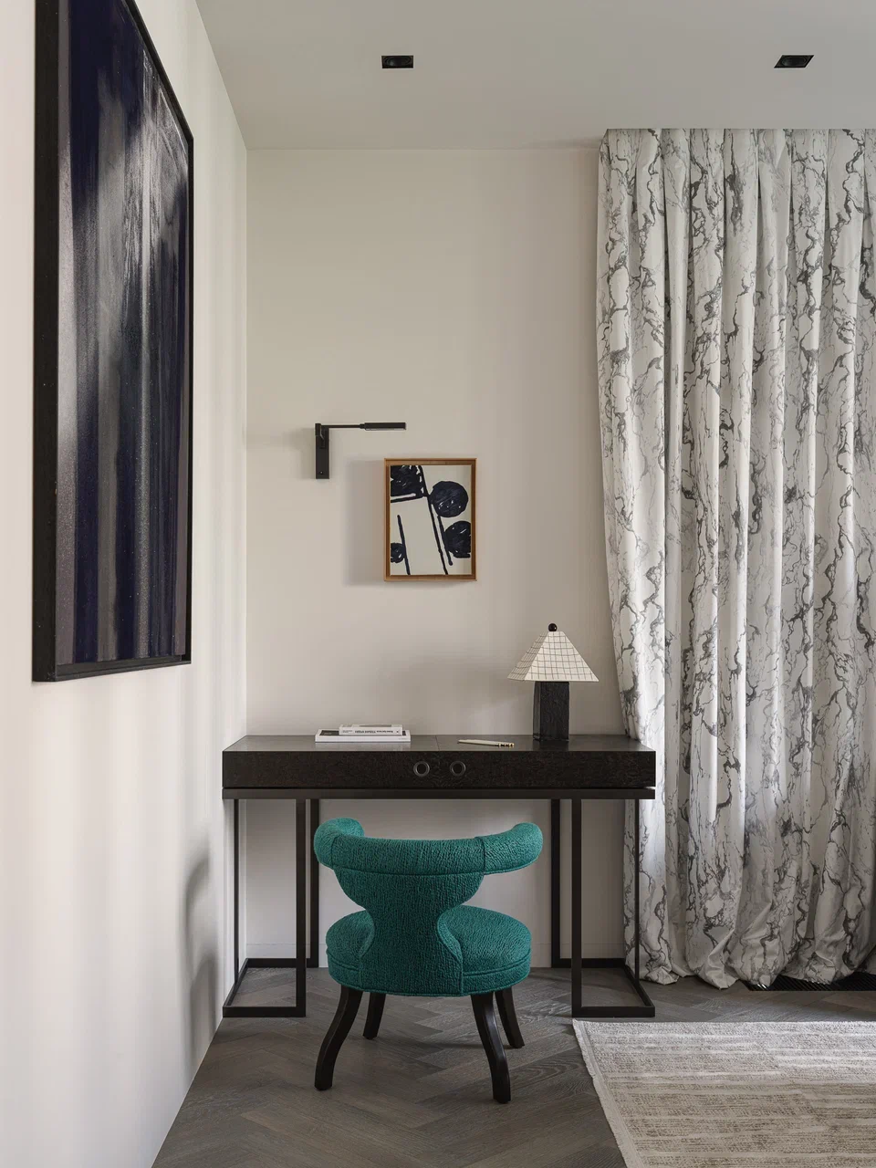 espace bureau dans chambre décoration contemporaine et art déco