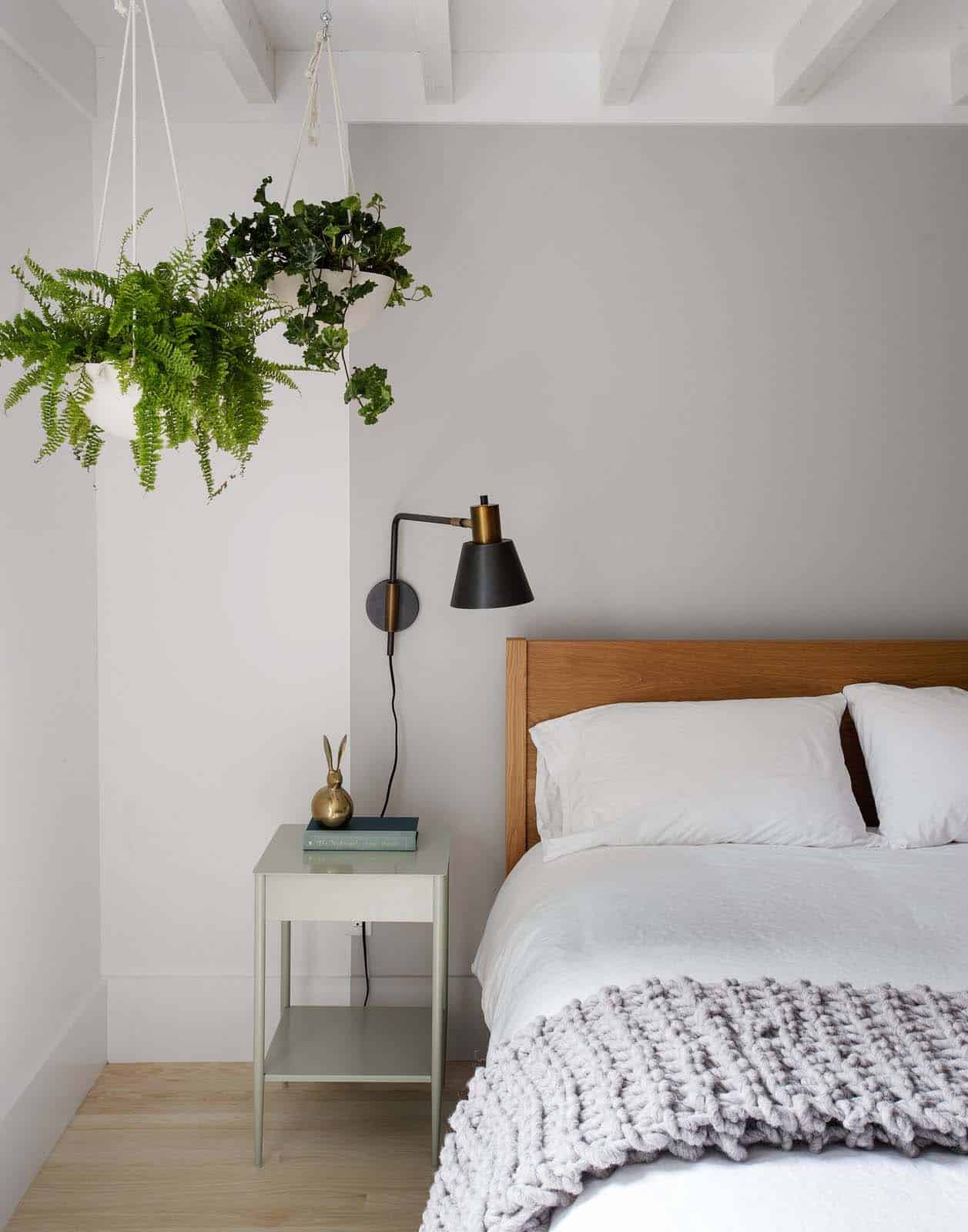 chambre décoration contemporaine naturelle et neutre maison de plage Hamptons