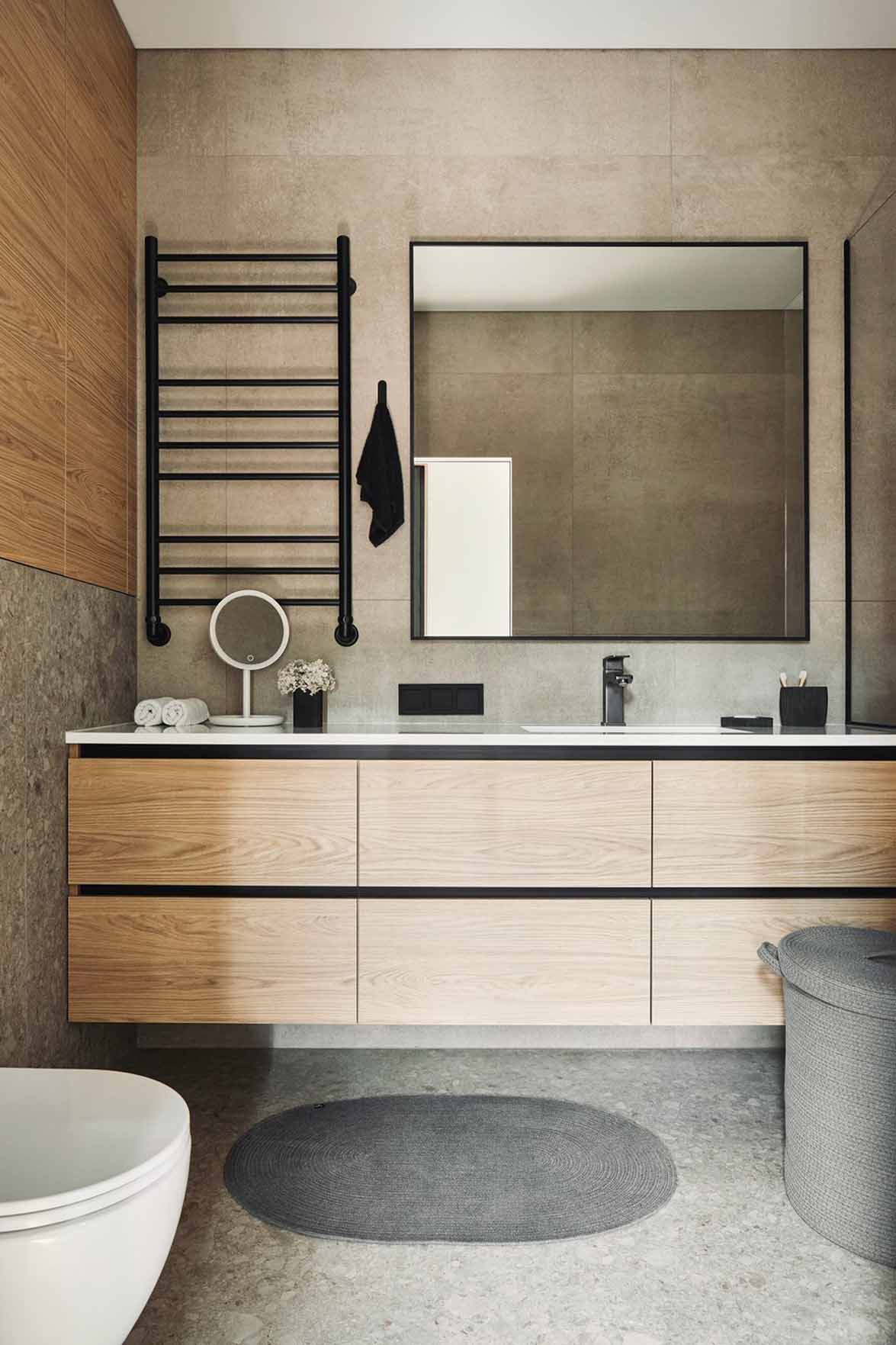 salle de bain beige design appartement 105m2 décoration contemporaine salle de bain beige design appartement 105m2 décoration contemporaine