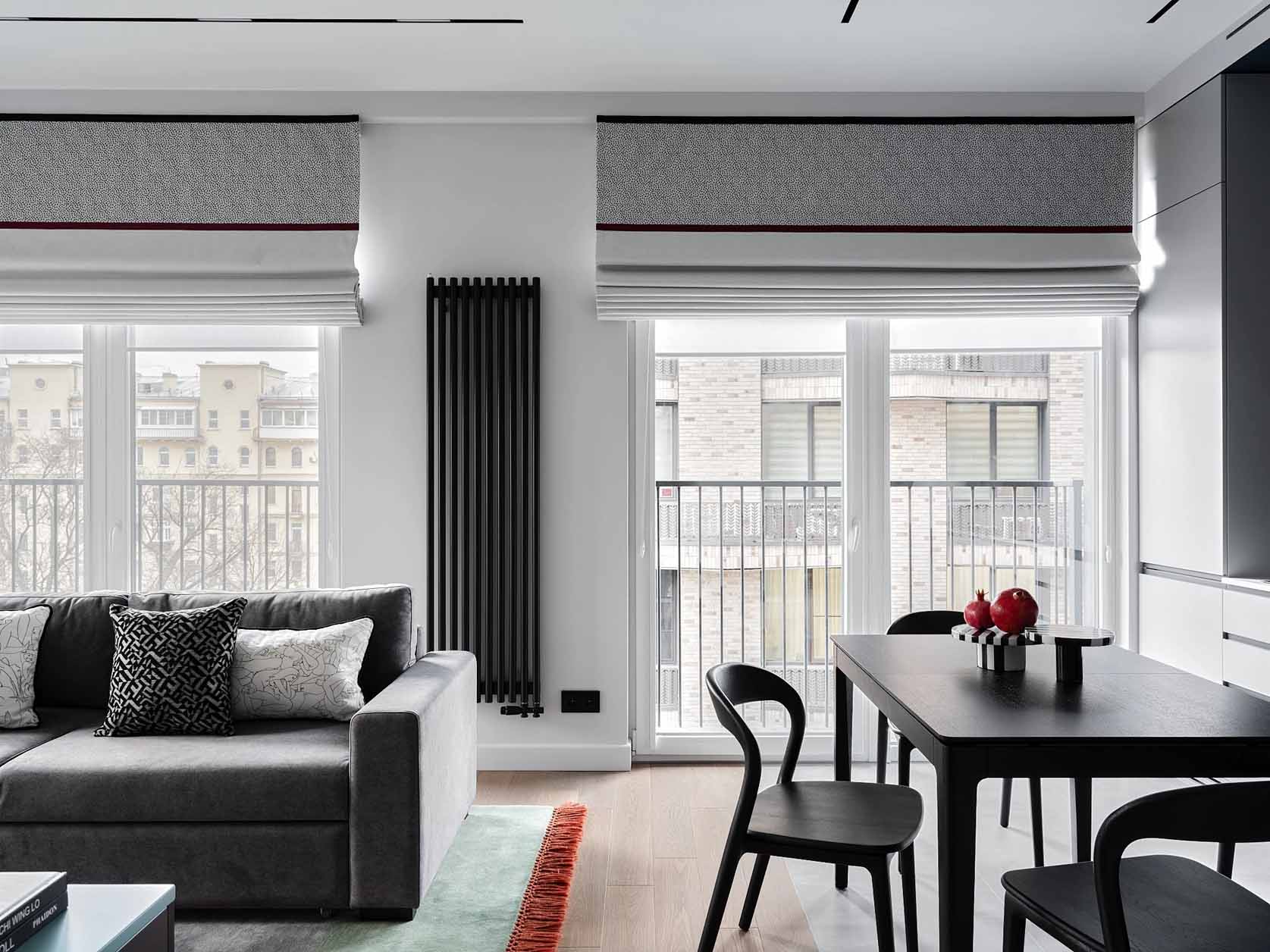 cuisine et salon décoration design deux-pièces 55m2