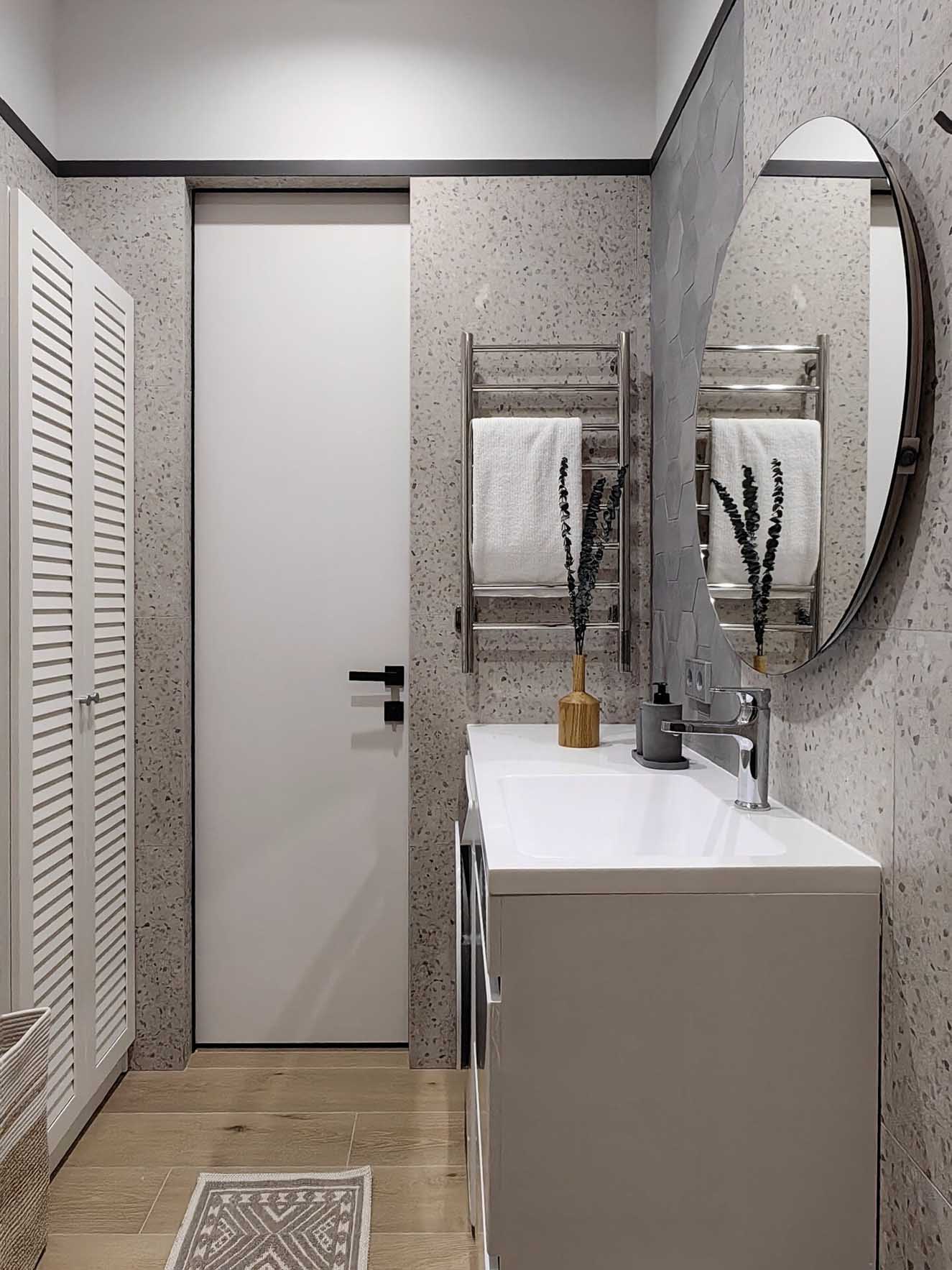 salle de bain terrazzo gris