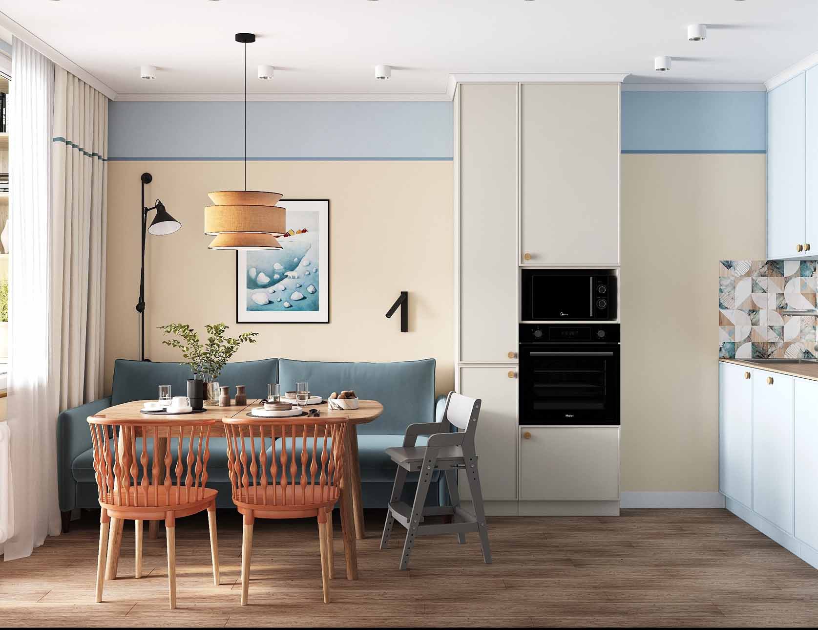 Un petit appartement de 54m2 optimisé pour une famille de quatre personnes