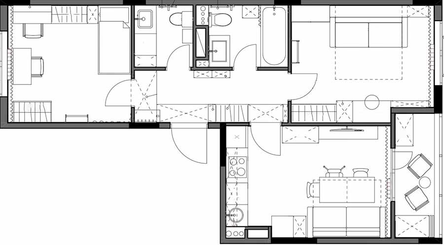 plan 3 pièces 54m2