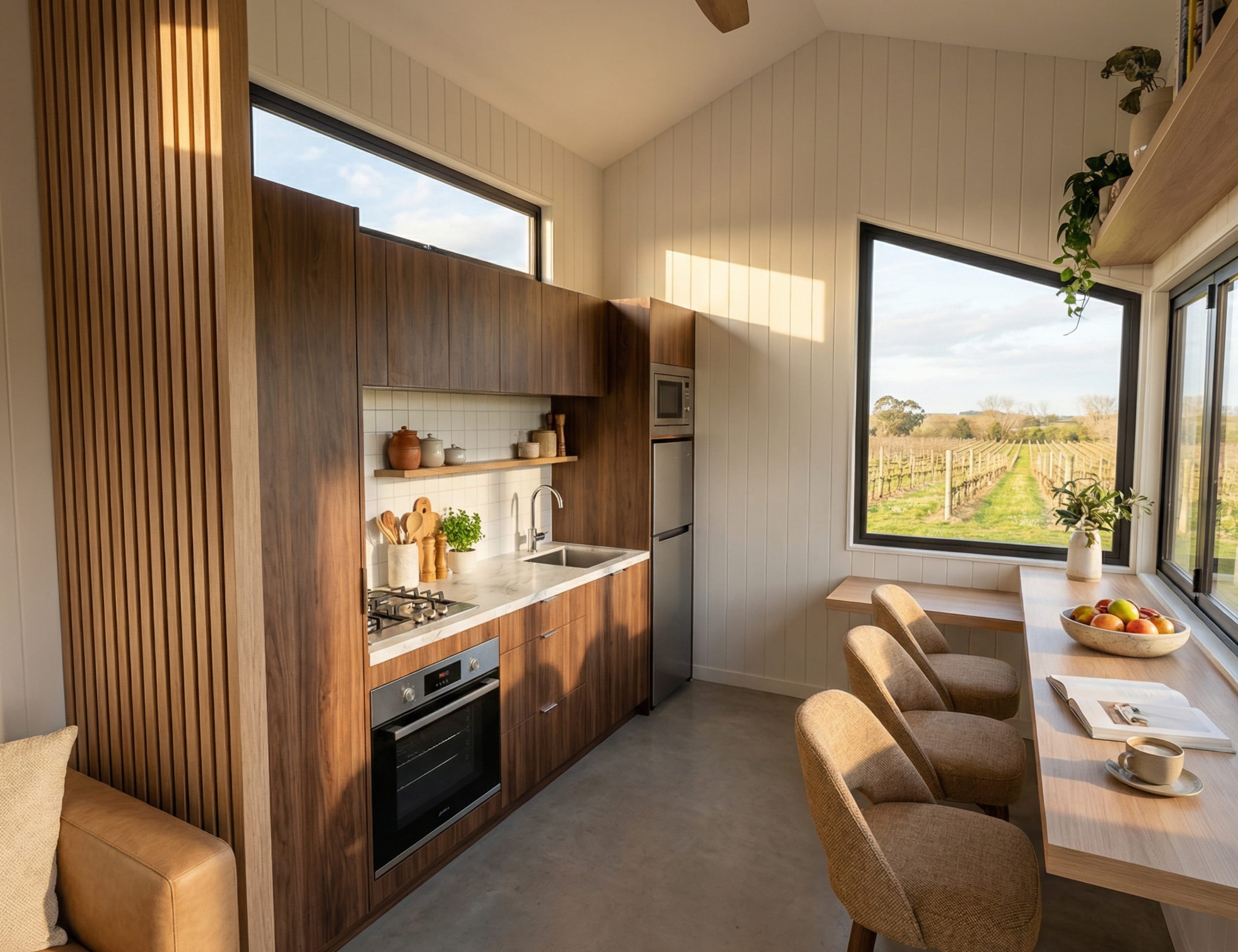 cuisine et salon tiny house 30m2 Mc Laren par Aspire Tiny Homes cuisine et salon tiny house 30m2 Mc Laren par Aspire Tiny Homes