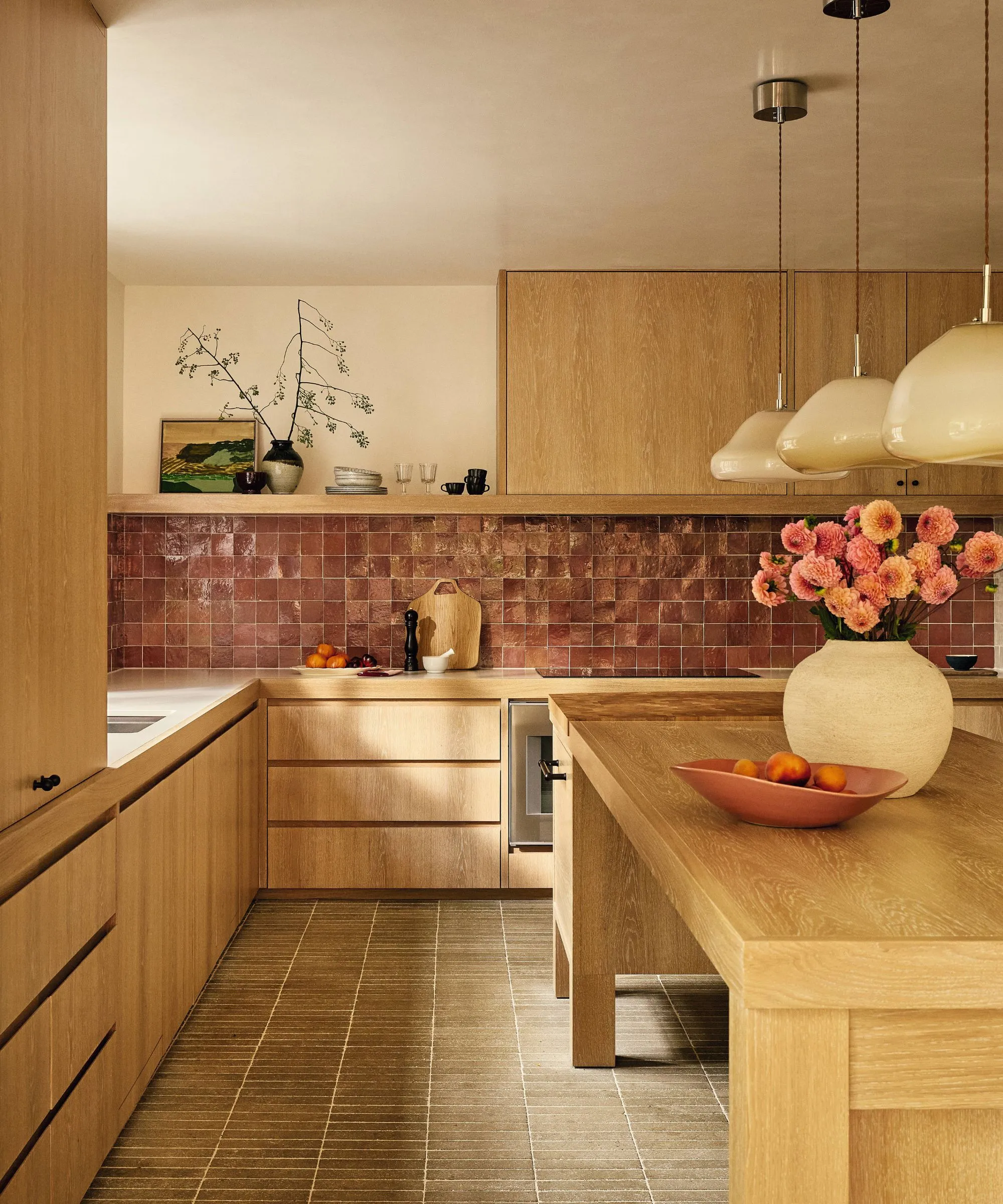 cuisine bois décoration contemporaine maison Londres