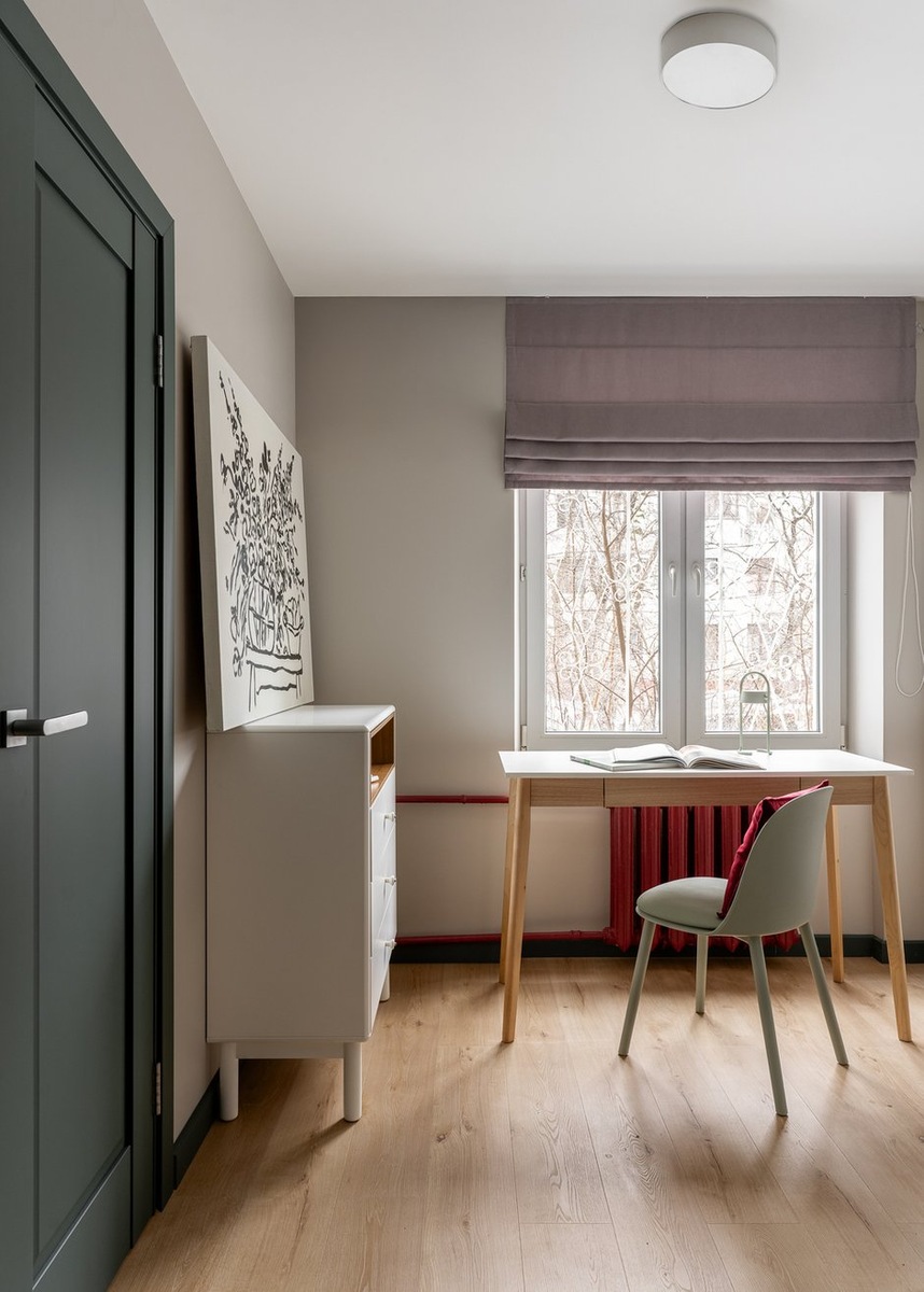 chambre avec bureau devant fenêtre studio 19m2 optimisé décoration contemporaine chambre avec bureau devant fenêtre studio 19m2 optimisé décoration contemporaine