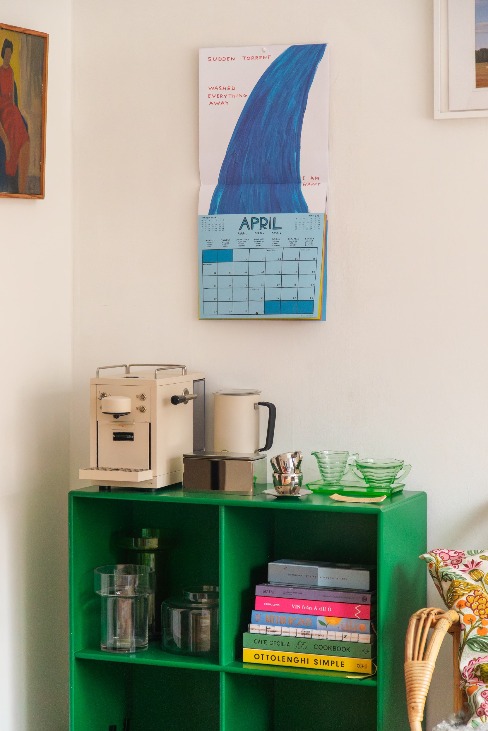 pièce principale studio 21m2 décoration colorée et scandinave