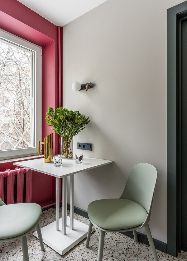 cuisine avec coin repas sol terrazzo studio 19m2 optimisé décoration contemporaine cuisine avec coin repas sol terrazzo studio 19m2 optimisé décoration contemporaine