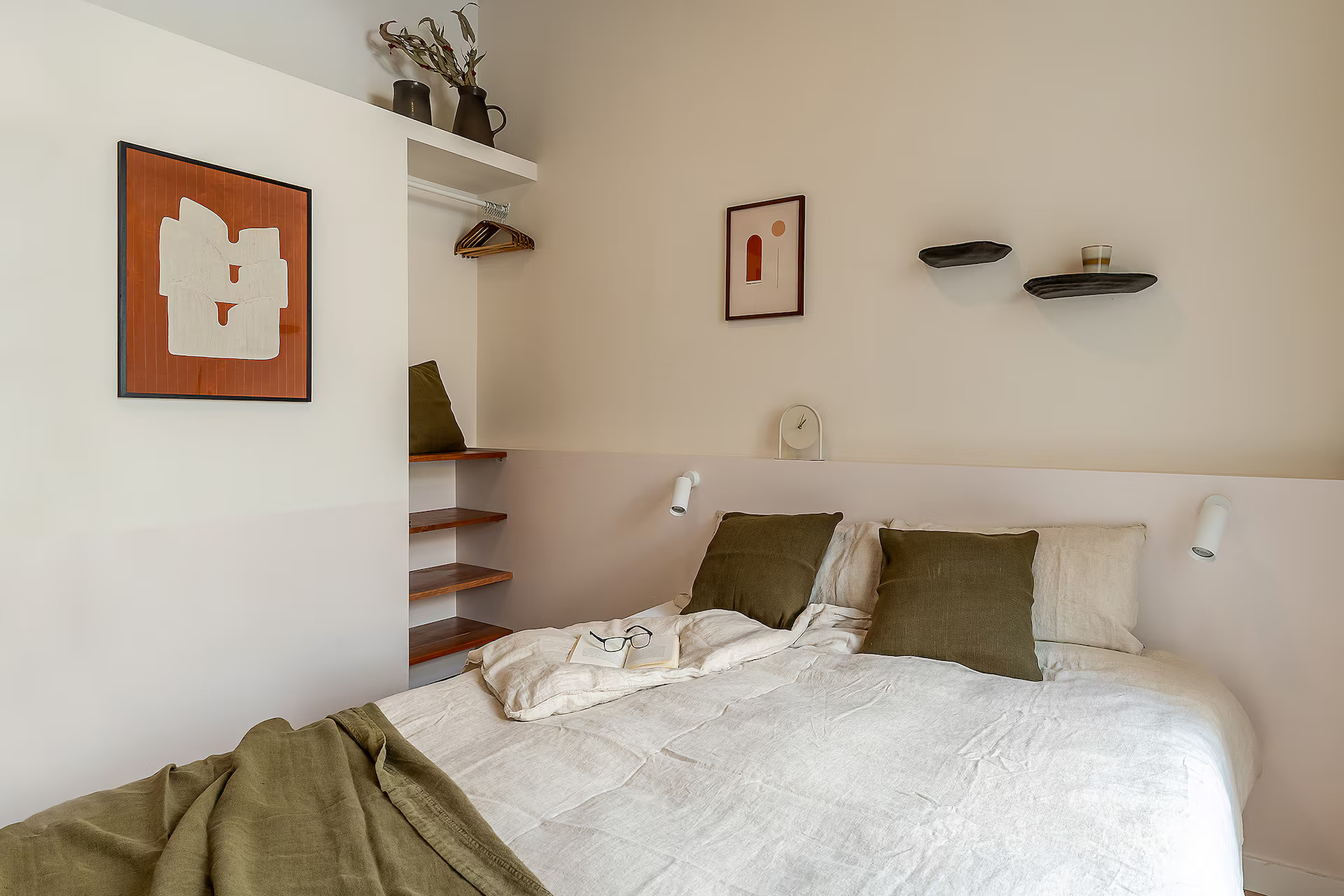 chambre décoration contemporaine appartement avec terrasse Barcelone chambre décoration contemporaine appartement avec terrasse Barcelone