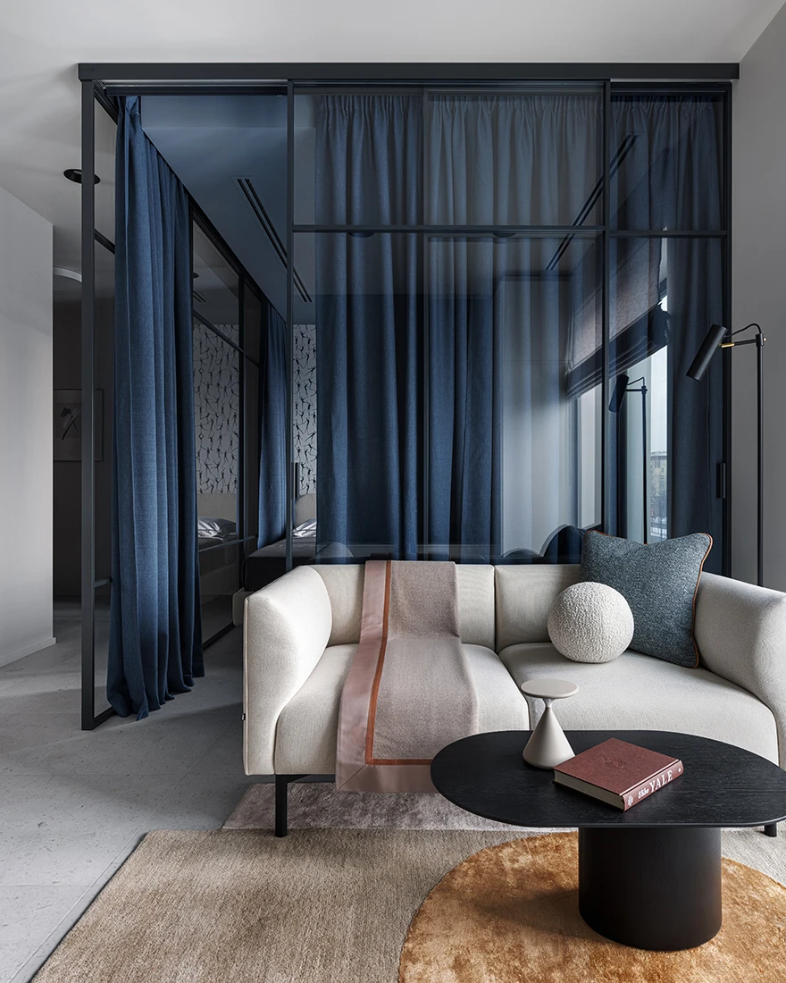 salon et chambre verrière appartement design 33m2 salon et chambre verrière appartement design 33m2