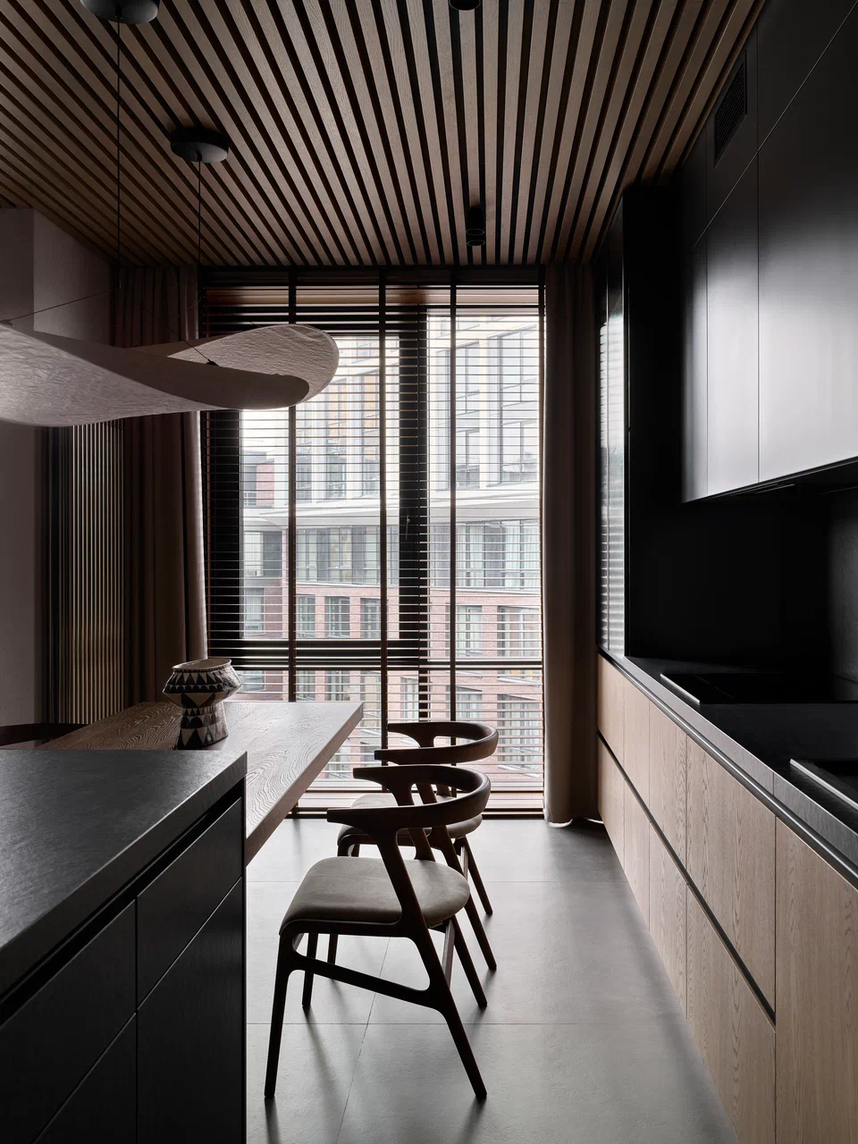 cuisine ouverte bois appartement décoration design style Japandi cuisine ouverte bois appartement décoration design style Japandi