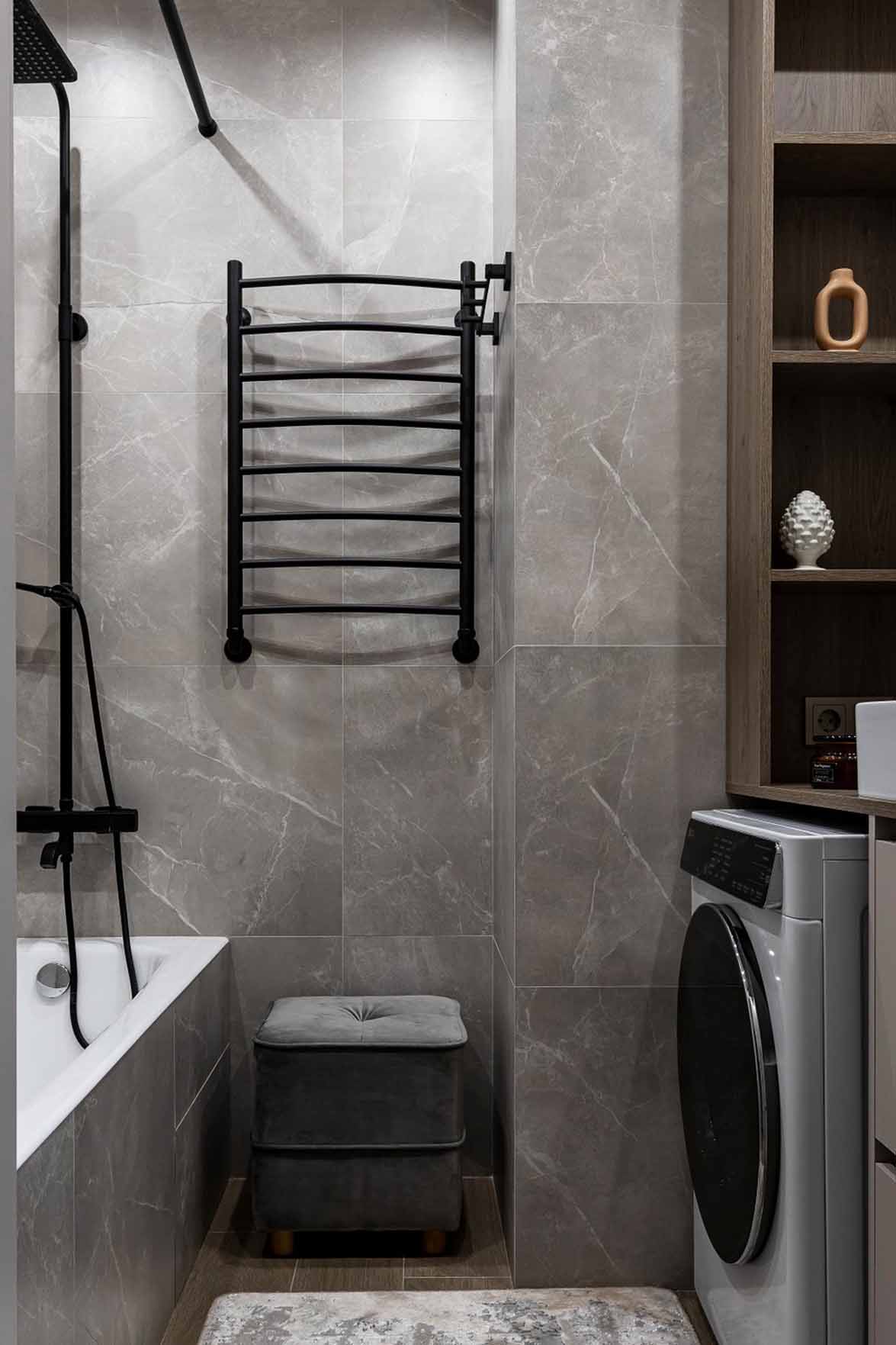 salle de bain décoration contemporaine appartement de 60m2 neutre
