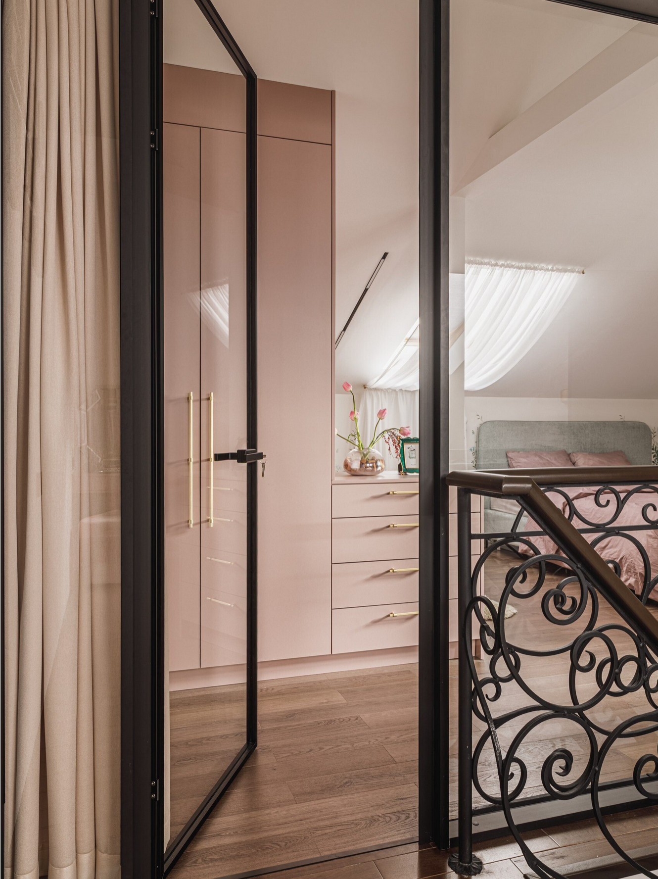 bedroom with glass door bedroom with glass door