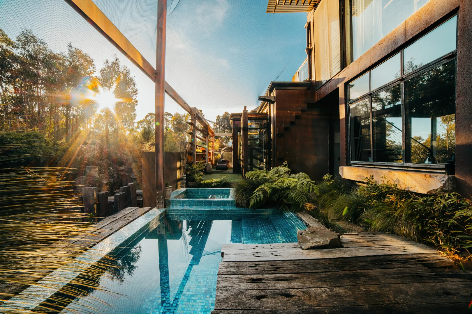 garden off-grid Australian home with pool Callignee II architect garden off-grid Australian home with pool Callignee II architect's house