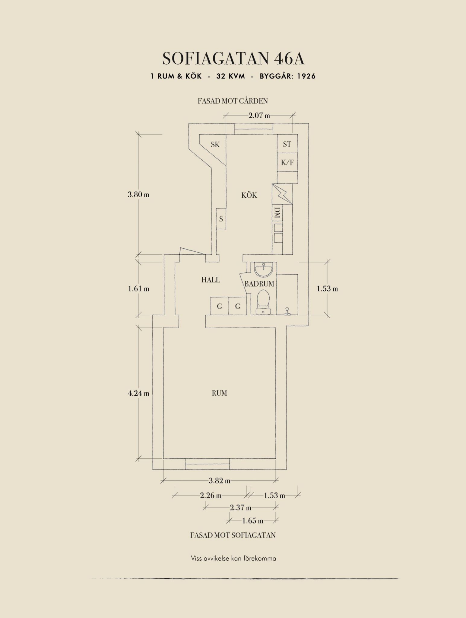 plan studio 32m2 avec cuisine séparée