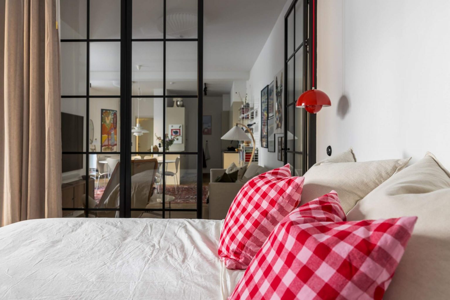 chambre avec verrière décoration scandinave