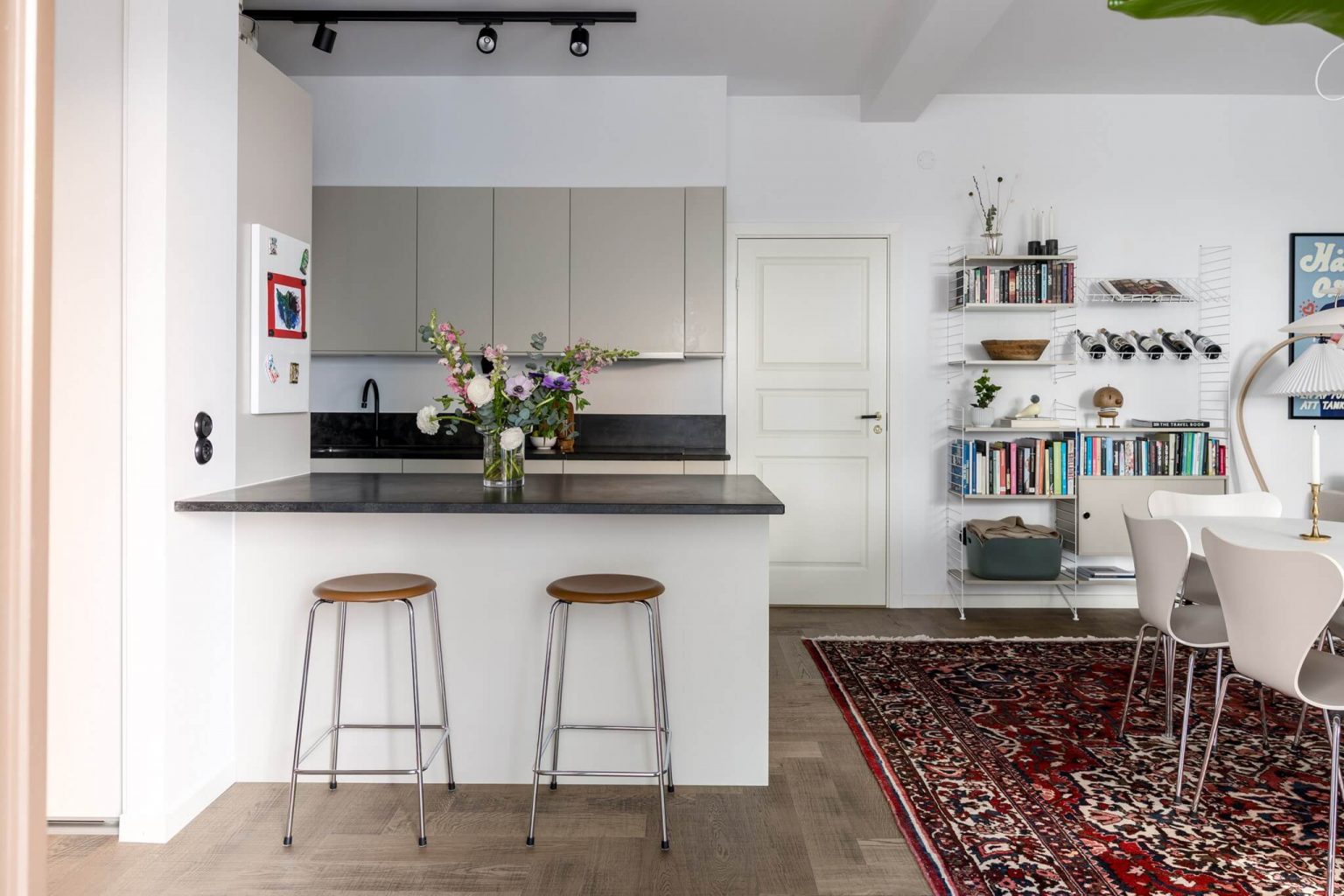 cuisine ouverte et salle à manger décoration scandinave