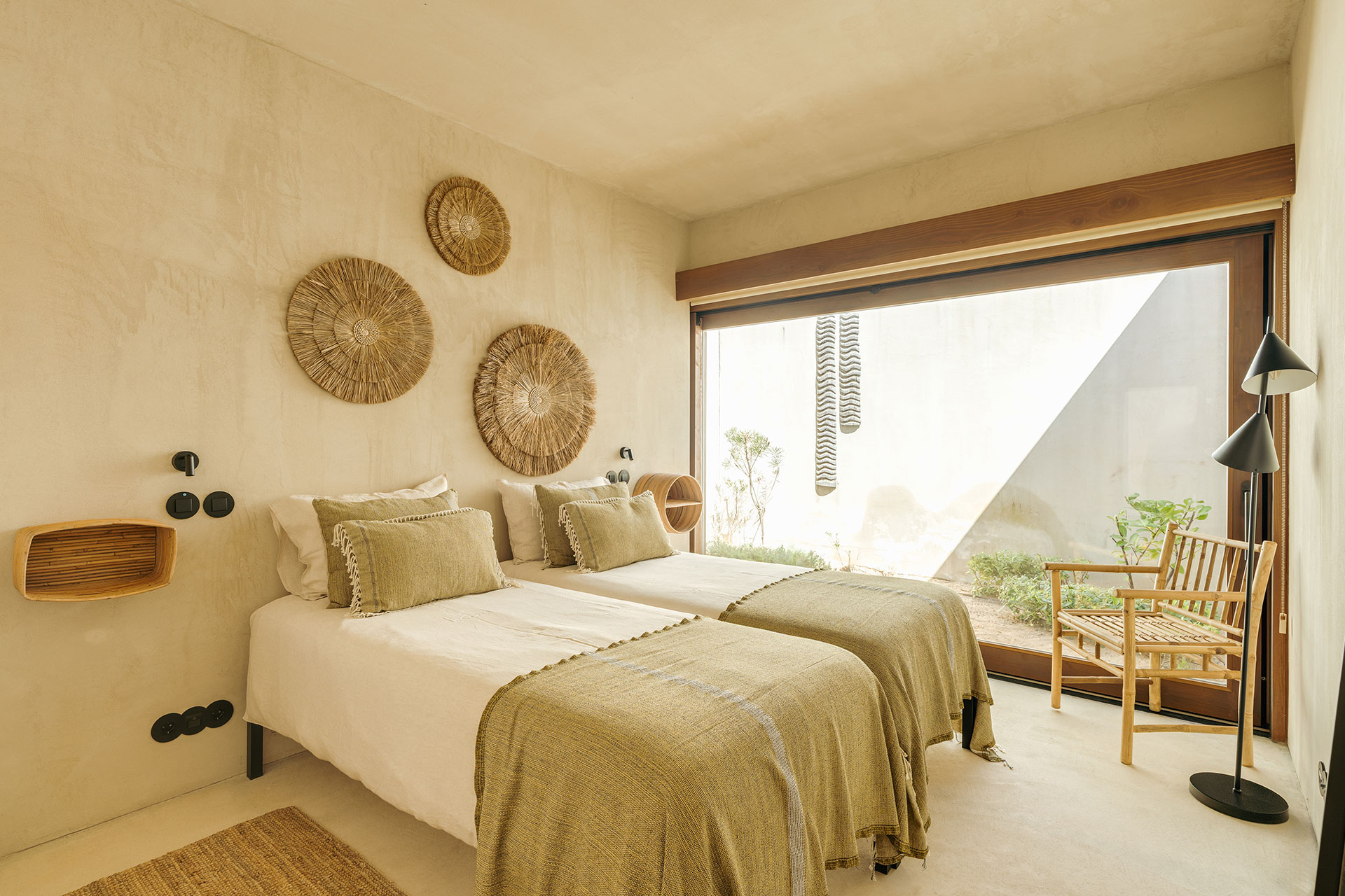 bedroom natural style decor house in Comporta Villa Sandstone