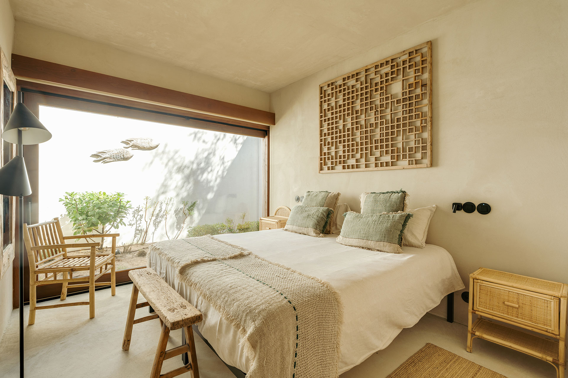 bedroom natural style decor house in Comporta Villa Sandstone