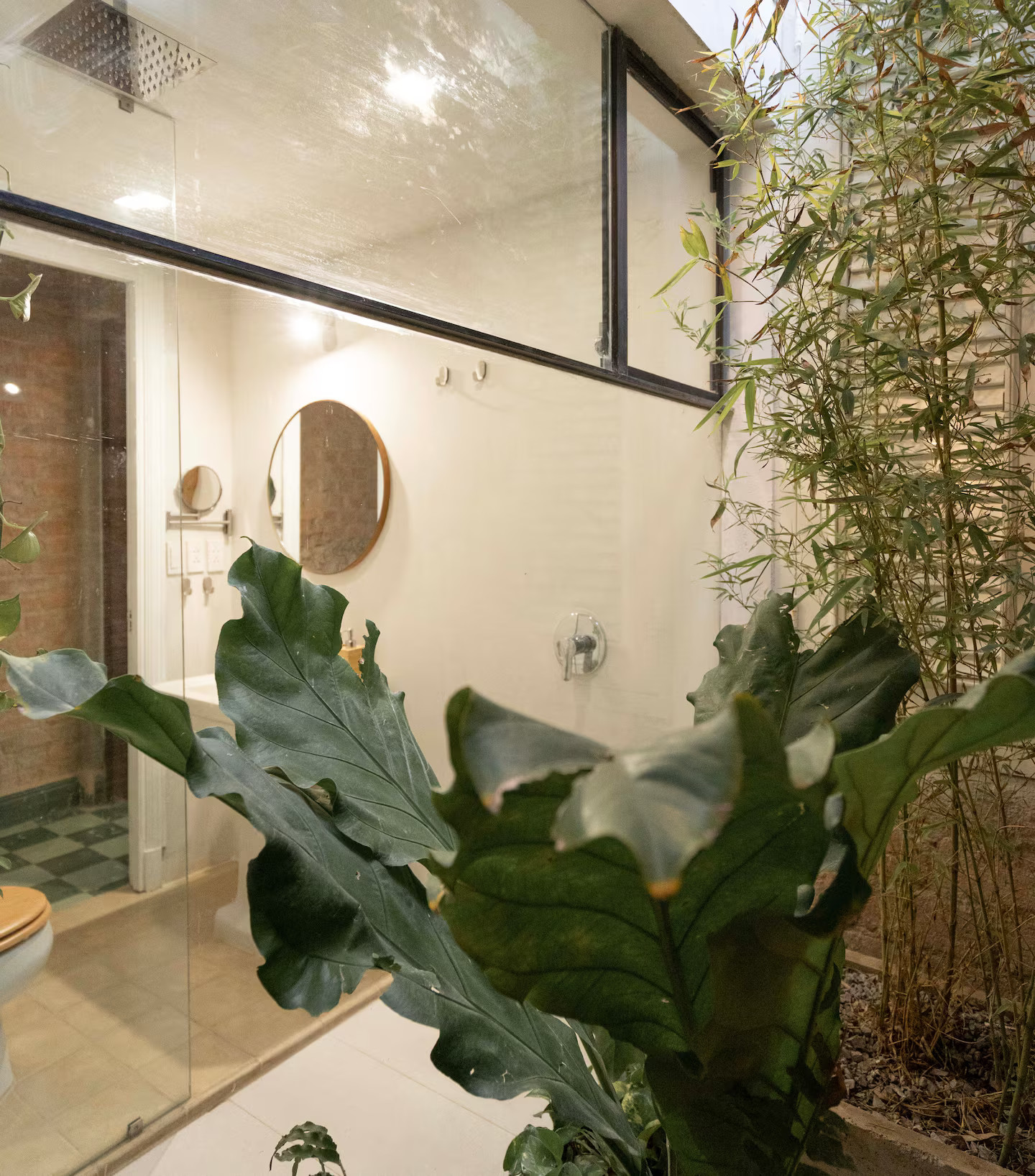 bathroom with patio