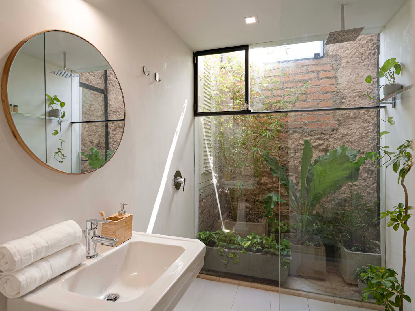 bathroom with patio