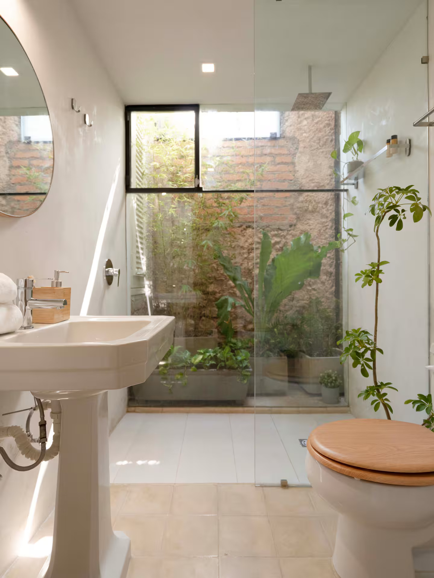bathroom with patio
