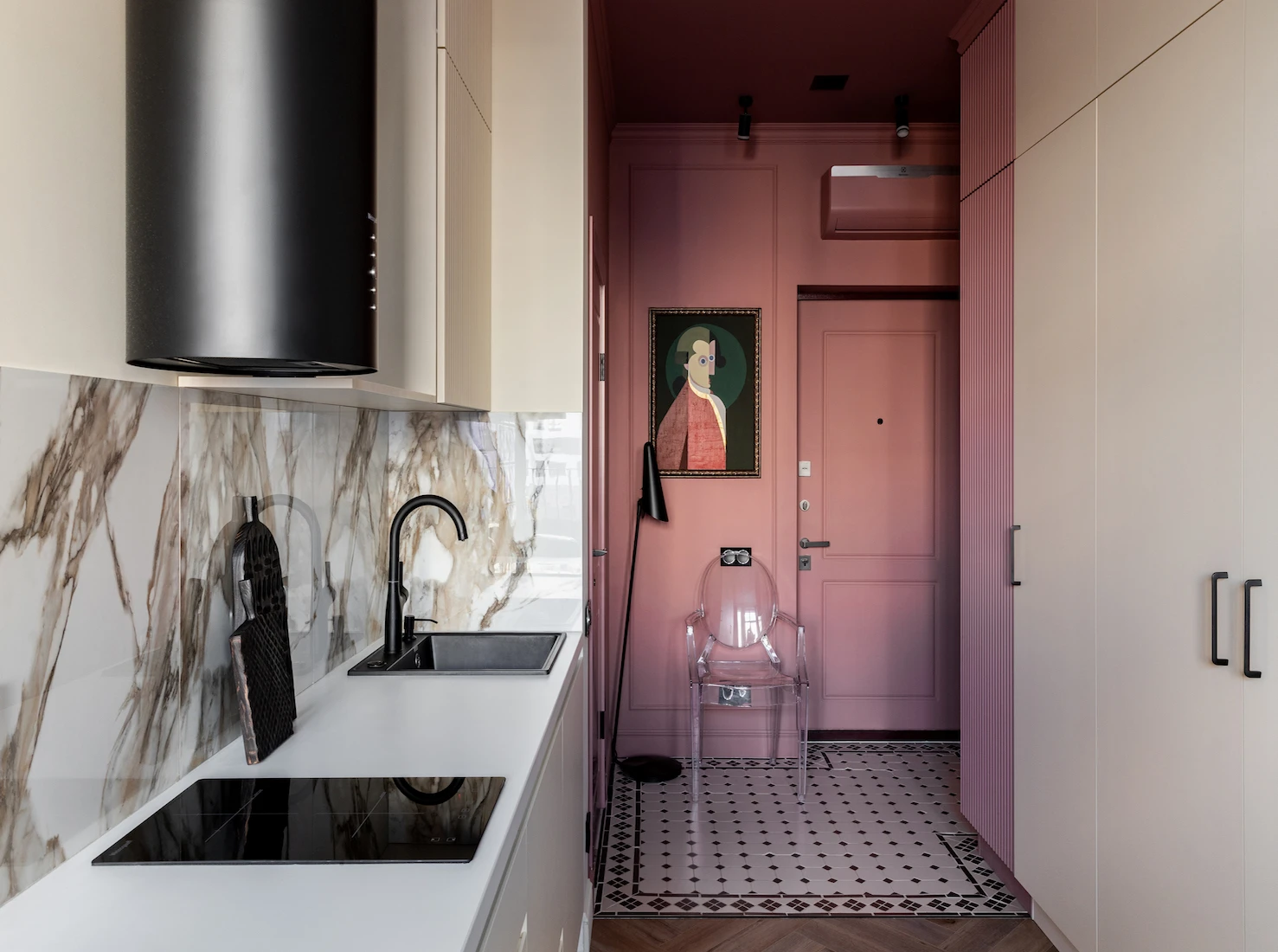 cuisine studio et hall rose