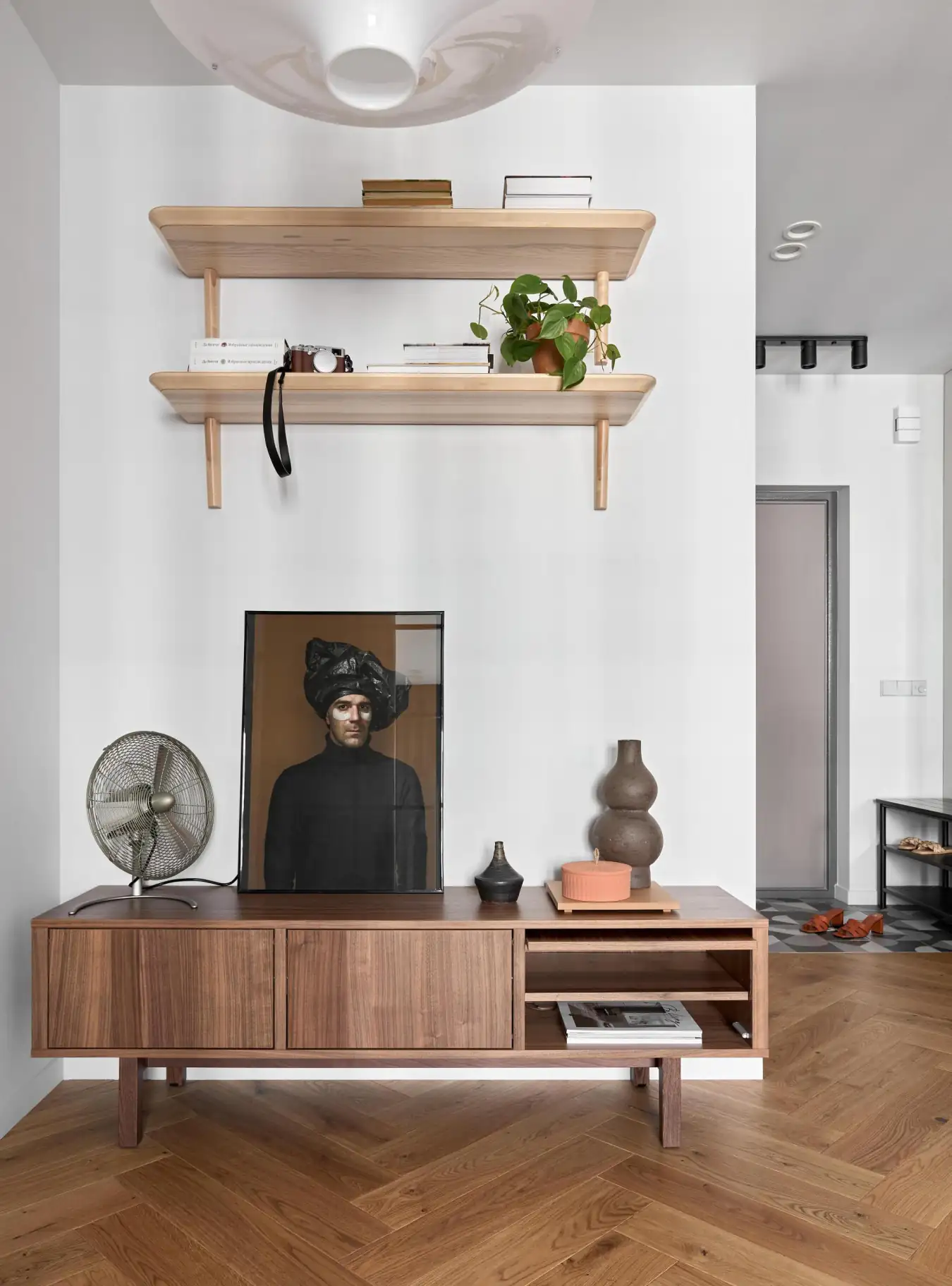 living room small modern apartment with IKEA furniture
