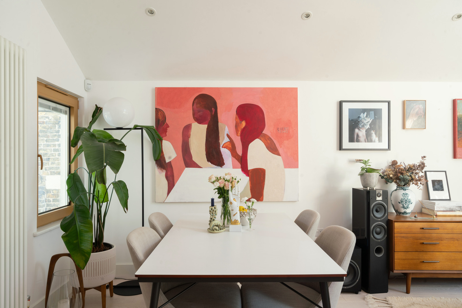 dining room contemporary decor double height 52sqm apartment small loft London
