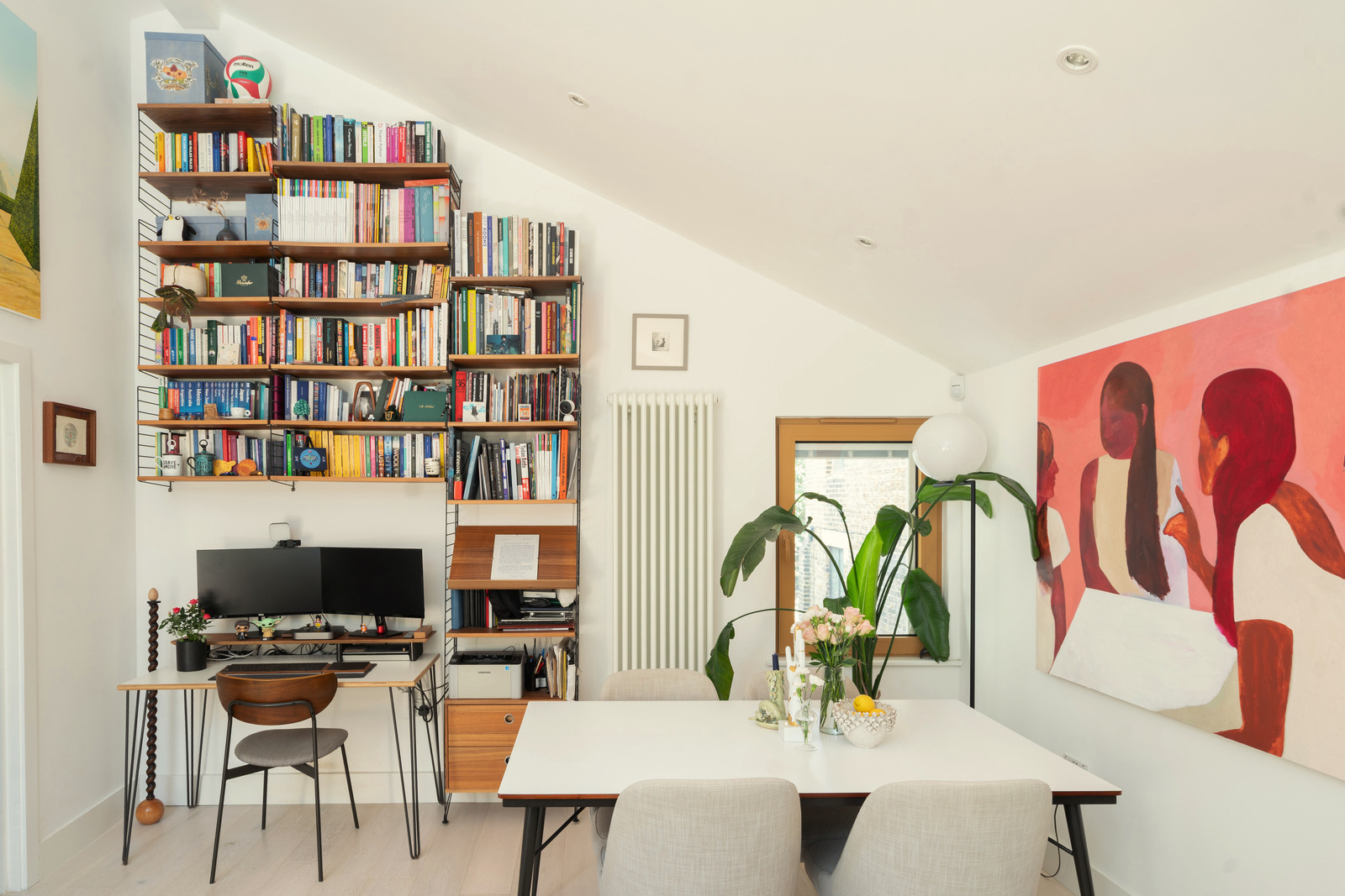 dining room contemporary decor double height 52sqm apartment small loft London