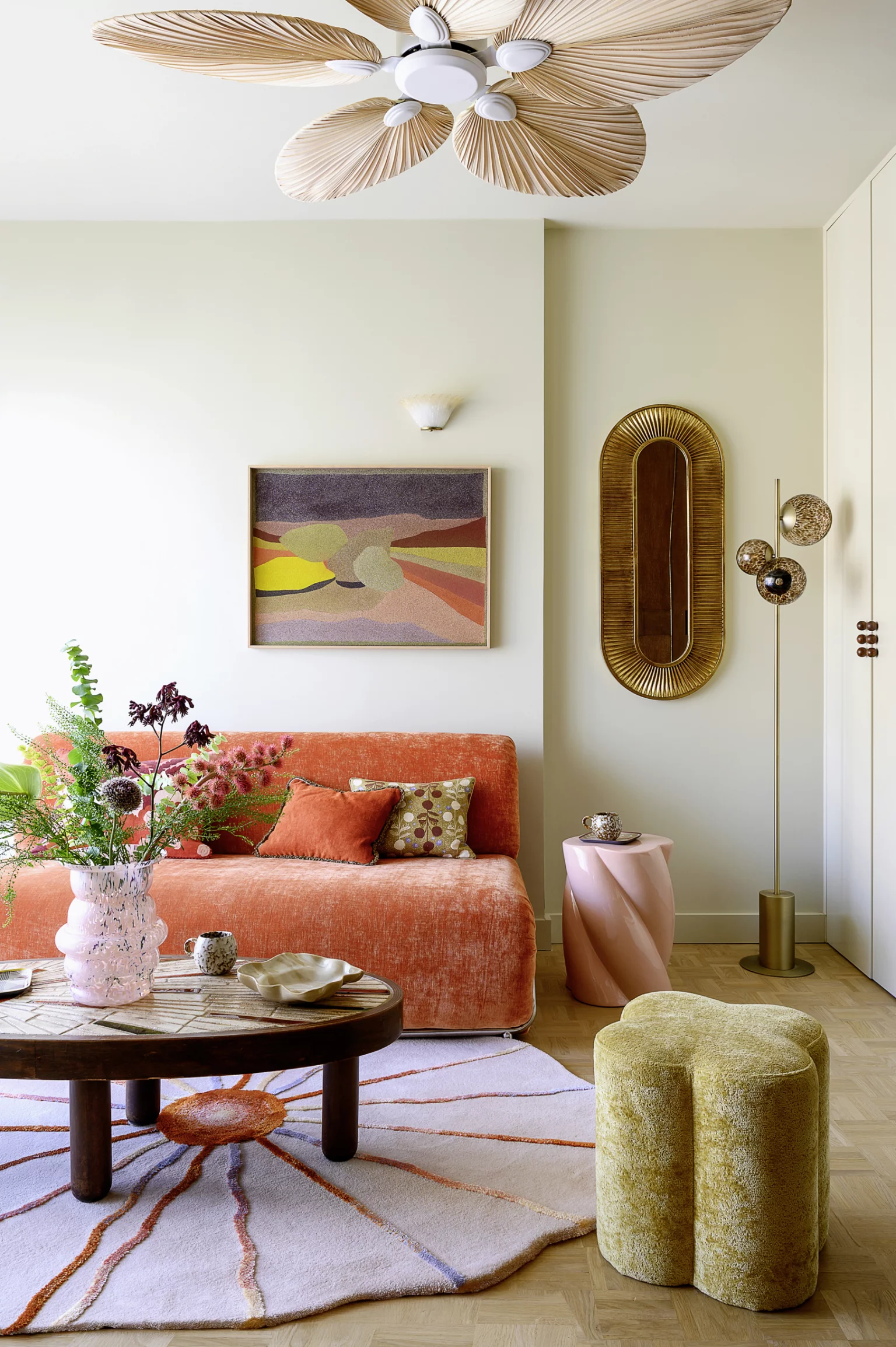 salon décoration contemporaine studio 32m2 transformé en un deux-pièces à Paris