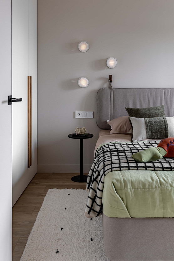 bedroom with cupboards 37sqm student apartment contemporary decor