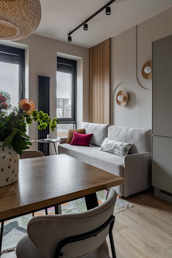 living room 37sqm student apartment contemporary decor