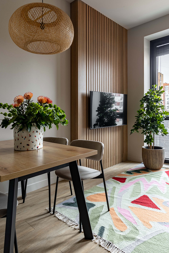 dining room and living room 37sqm student apartment contemporary decor