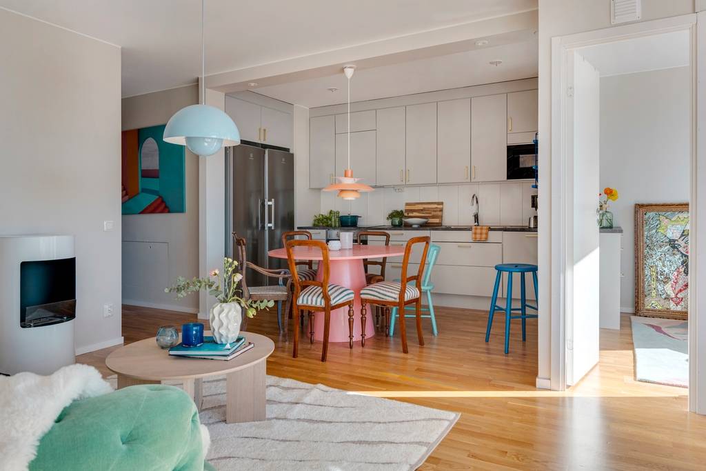 salon salle à manger et cuisine appartement moderne et coloré de 76m2 décoration scandinave salon salle à manger et cuisine appartement moderne et coloré de 76m2 décoration scandinave