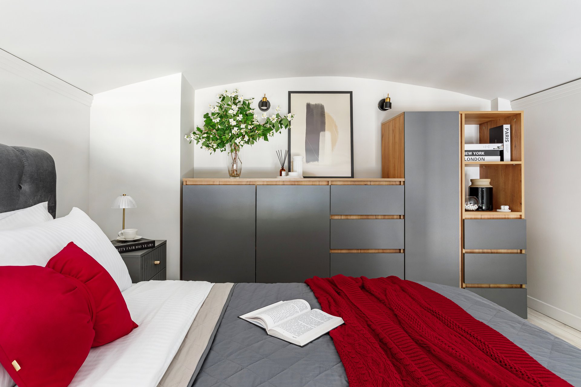 chambre sur mezzanine basse studio 20m2 décoration design