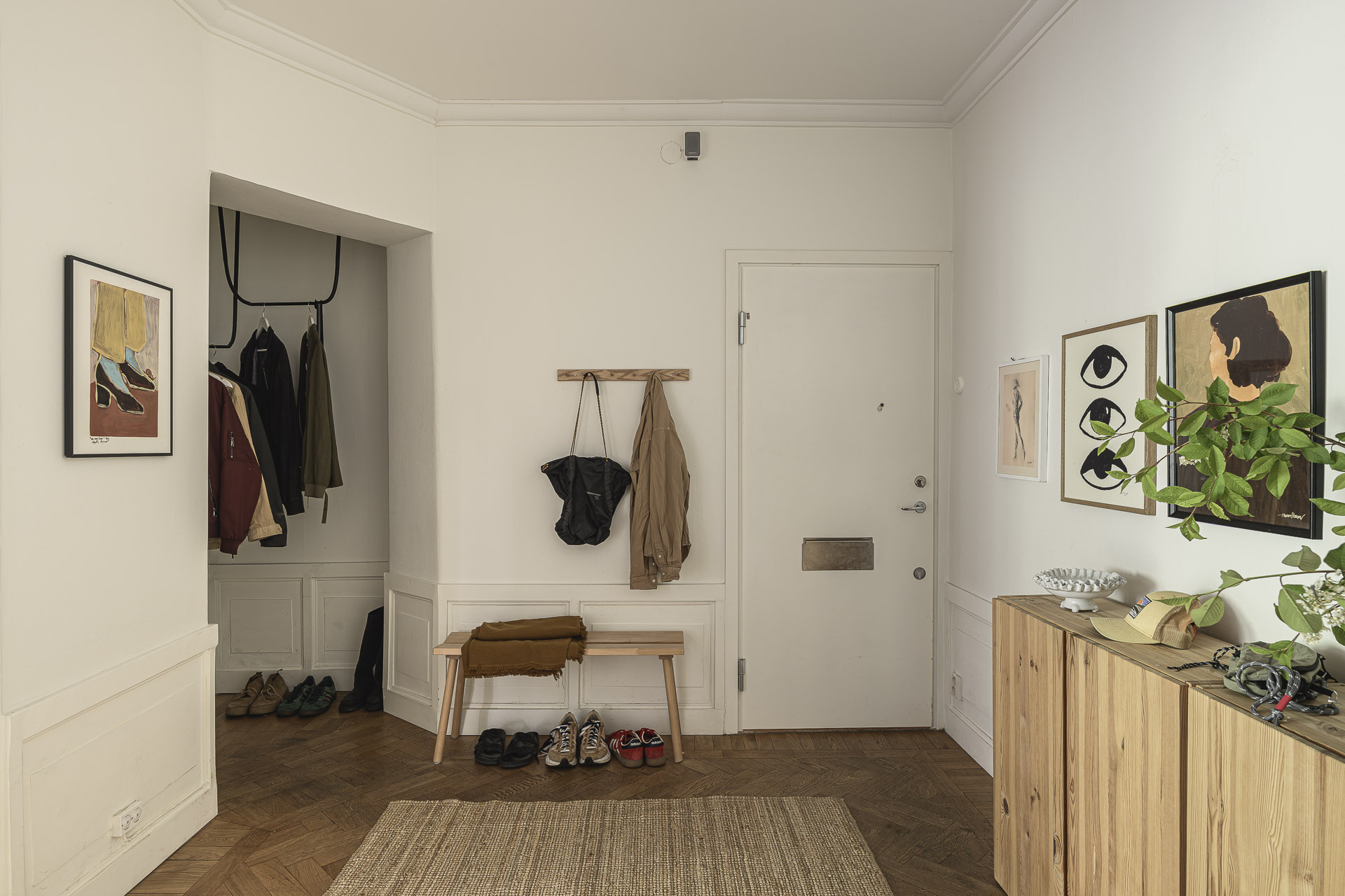 entrée appartement Stockholm décoration scandinave