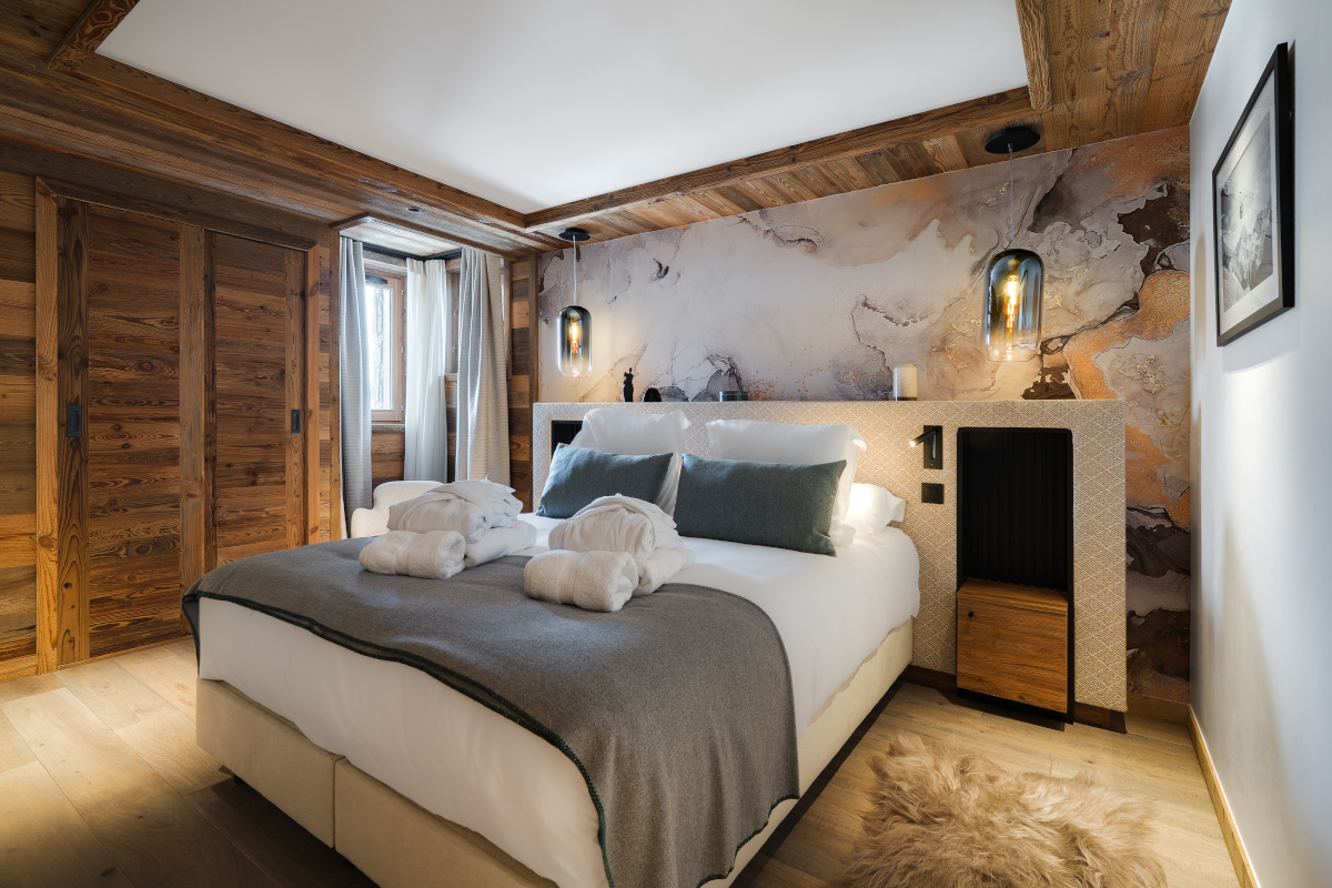 chambre murs bois Méribel