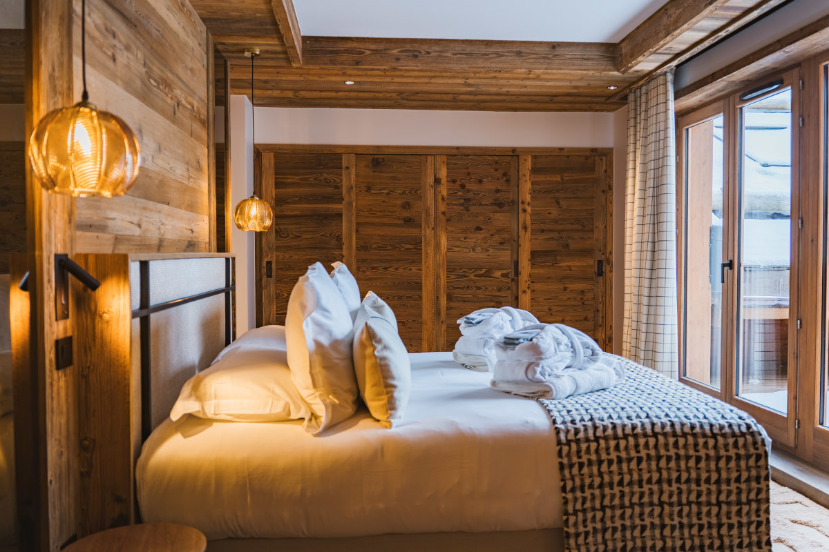 chambre murs bois Méribel
