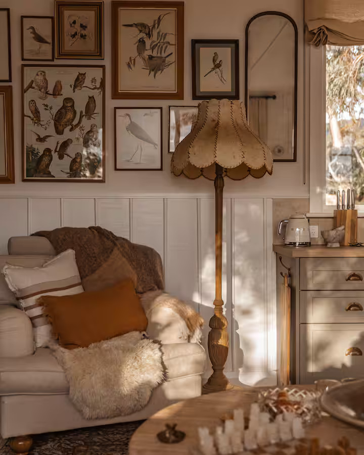 salon décoration rustique chic cabane Tasmanie The Songbirds salon décoration rustique chic cabane Tasmanie The Songbirds