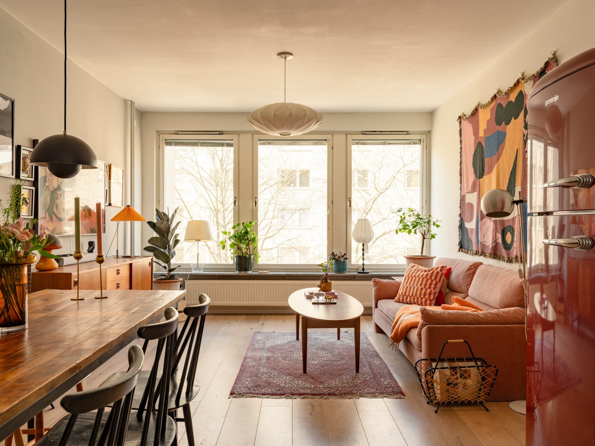 salon et salle à manger décoration scandinave mid-century