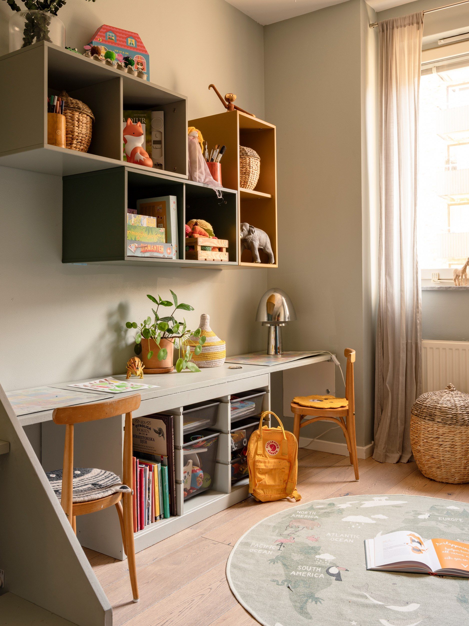 chambre enfant avec lit superposé sur mesure décoration scandinave