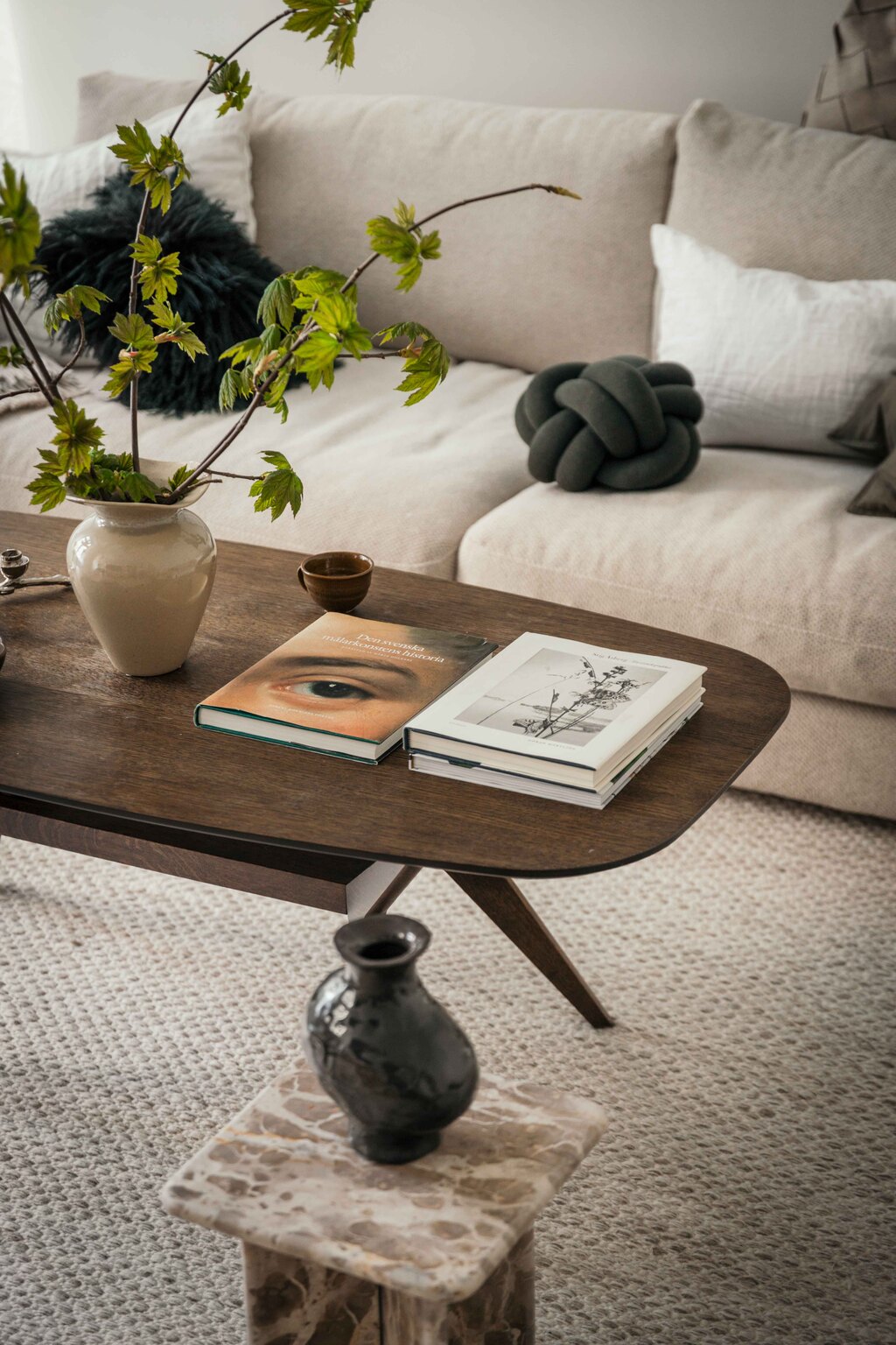 salon canapé beige table basse noyer décoration scandinave salon canapé beige table basse noyer décoration scandinave