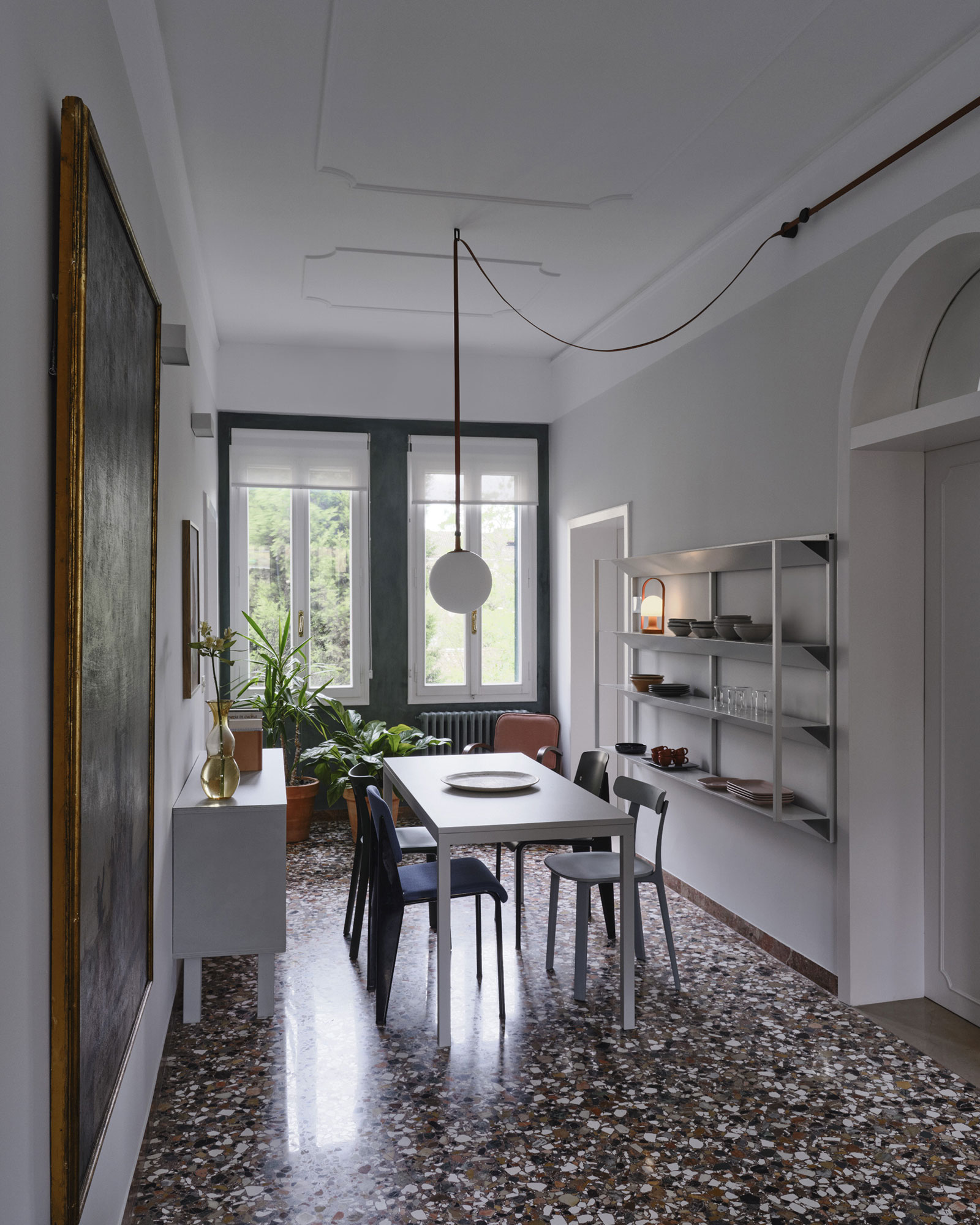 dining room period terrazzo floor house in Venice Casa della Sensa dining room period terrazzo floor house in Venice Casa della Sensa