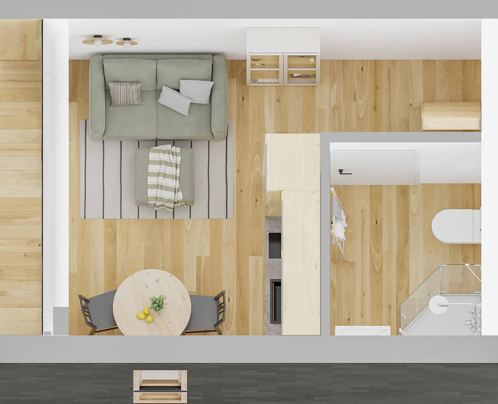 plan petite maison en kit de 29m2 modèle Perpignan Chalet Pro livrable en France