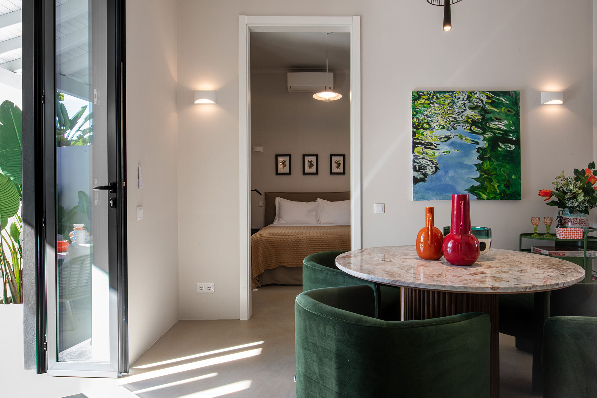 salle à manger et chambre décoration contemporaine Casa Dima Algarve salle à manger et chambre décoration contemporaine Casa Dima Algarve